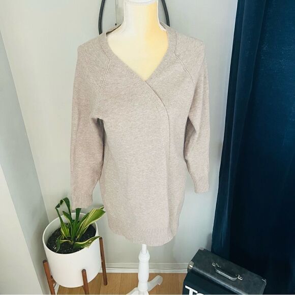 Sweet Romeo Skull Back Open Long Sleeve Cardigan Sweater, Tan/White, Medium - Picture 11 of 16